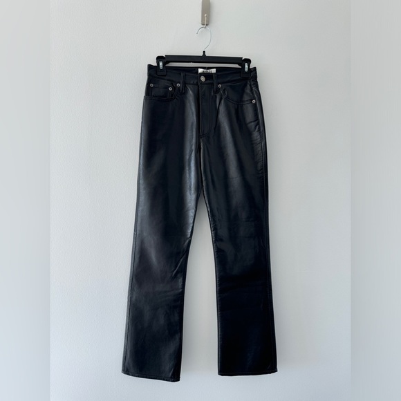 AGOLDE Recycled Leather Black Pants 24 - Picture 7 of 9